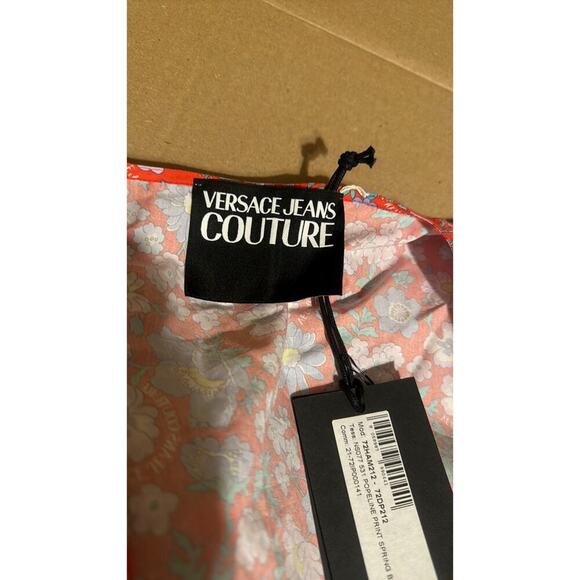 Versace Jeans Couture floral print Crop Top Red - Picture 8 of 9